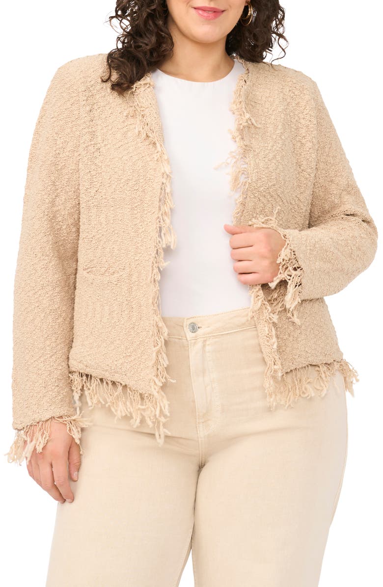 Vince Camuto Fringe Detail Crop Jacket, Main, color, Camel