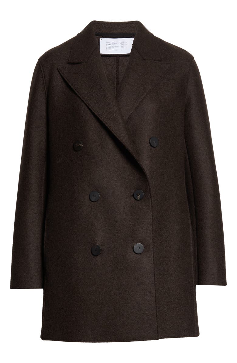 Harris Wharf London Pressed Wool Peacoat, Alternate, color,