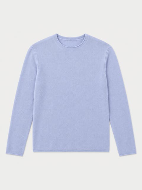 Cashmere Rolled-edge Crewneck Sweater