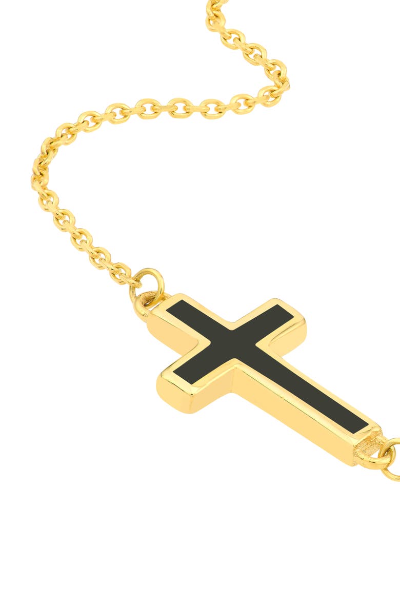 HAWLEY ST 14K Gold Enamel Cross Pendant Necklace, Alternate, color, 