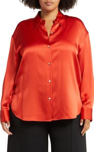 Vince Shaped Collar Silk Blouse