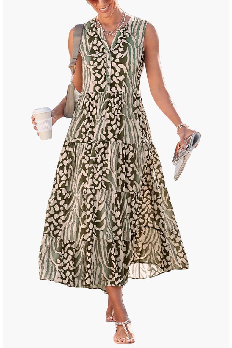 Sleeveless Animal Print Maxi Dress, Main, color, Animal Print