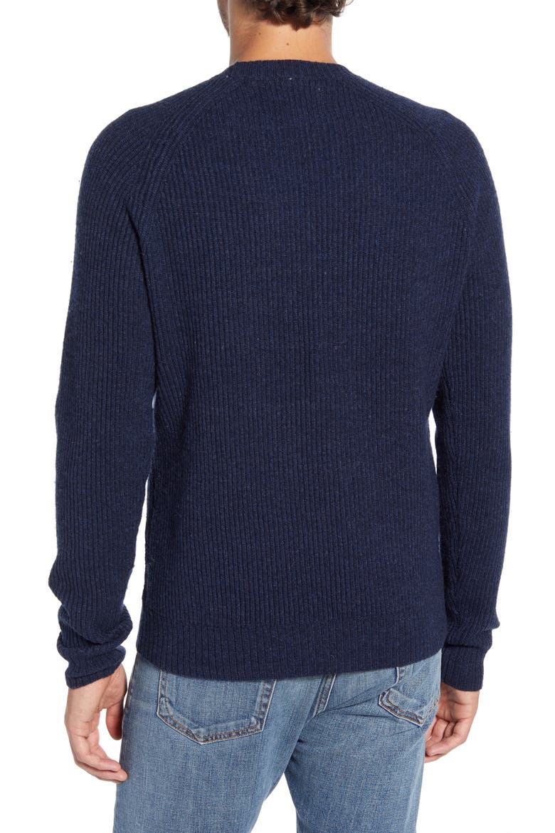 Ribbed Wool Blend Sweater, Alternate, color, NAVY