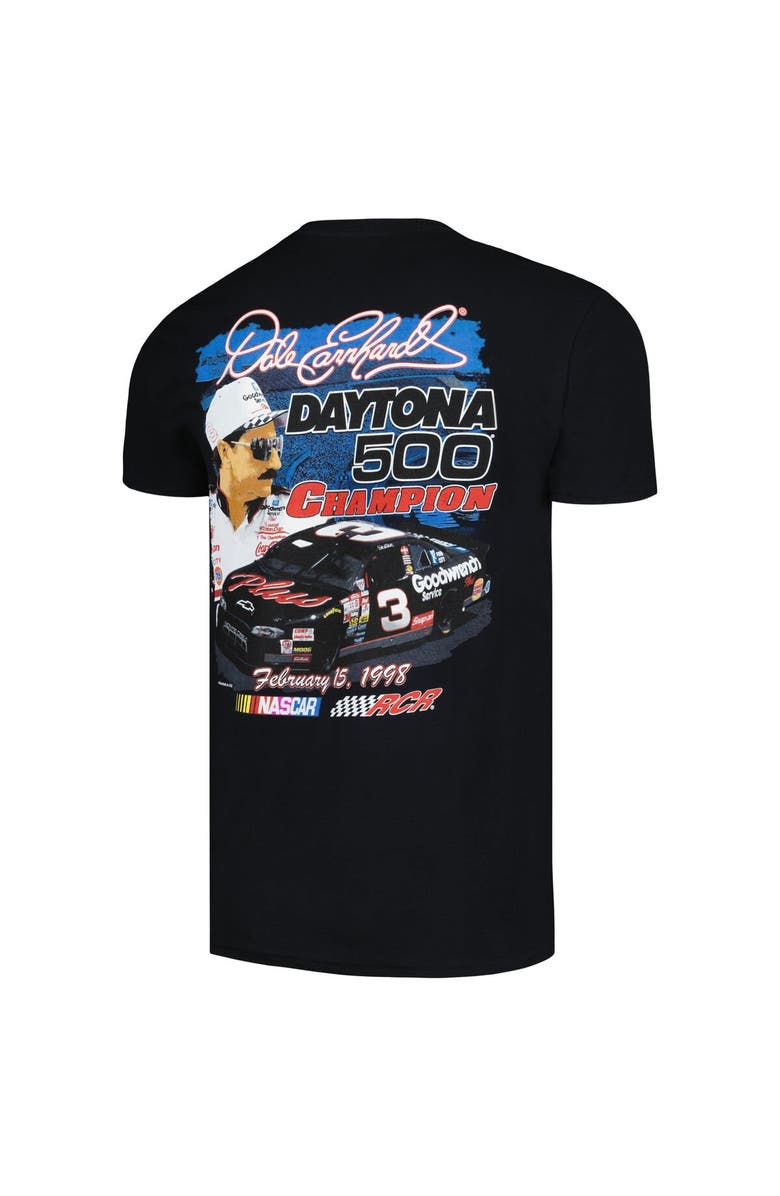 CHECKERED FLAG Men's Checkered Flag Sports Black Dale Earnhardt 1998 Daytona 500 Champion Anniversary T-Shirt, Alternate, color, Black