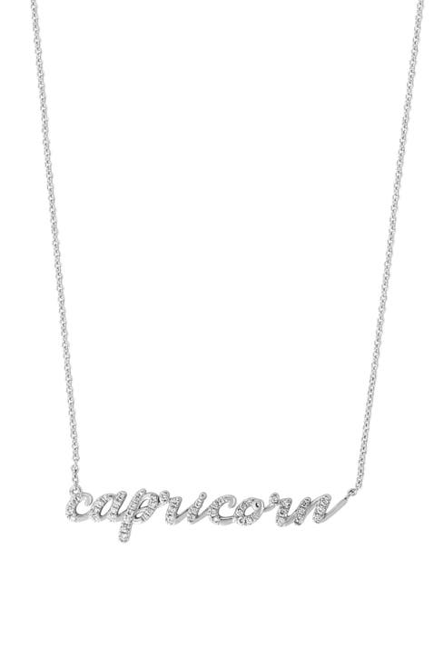 Diamond Capricorn Zodiac Necklace in Sterling Silver