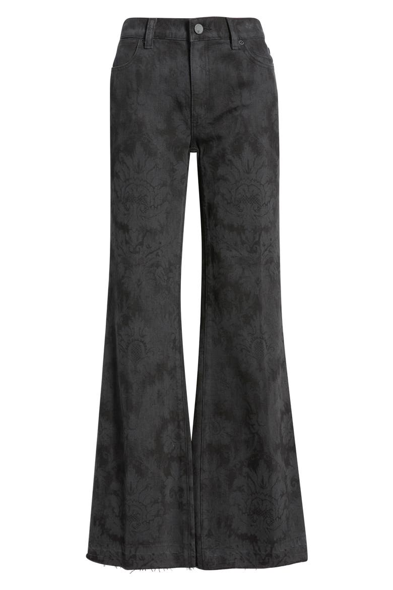 Zane Damask High Waist Bootcut Jeans, Alternate, color, BLACK MULTI