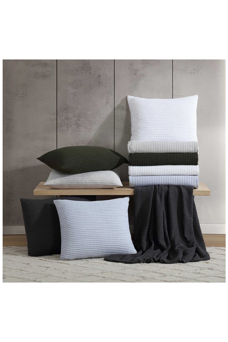 Solid Waffle Duvet & Sham Set, Alternate, color, MEDIUM / DARK GREY