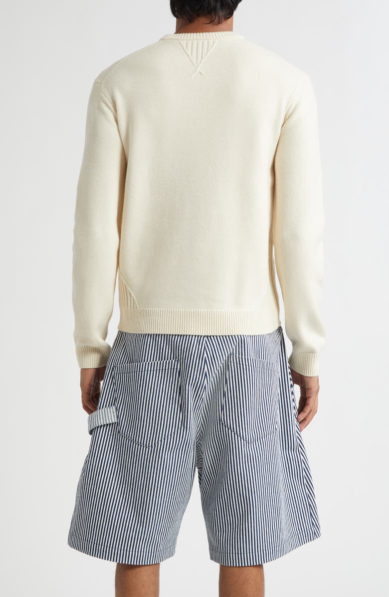 JW Anderson Oversize Cotton Crewneck Sweater, Alternate, color, Ecru