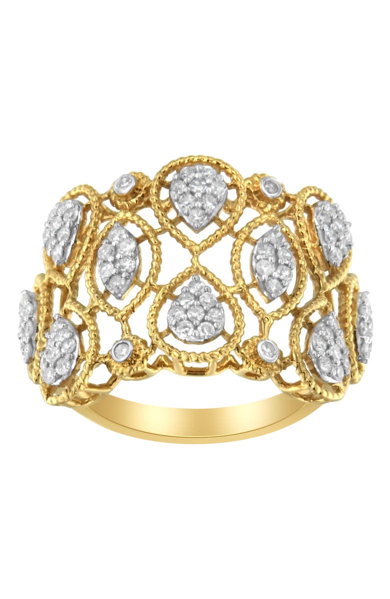 Haus of Brilliance 14K Yellow Gold 1/2 Cttw Diamond Art Deco Ring, Main, color, Yellow Gold