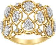 Haus of Brilliance 14K Yellow Gold 1/2 Cttw Diamond Art Deco Ring