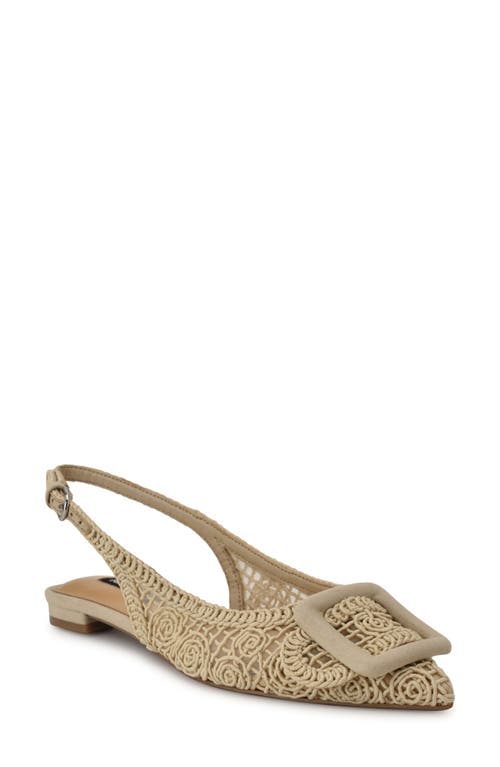 Shop Nine West Jasser Pointed Toe Slingback Flat In Light Natural