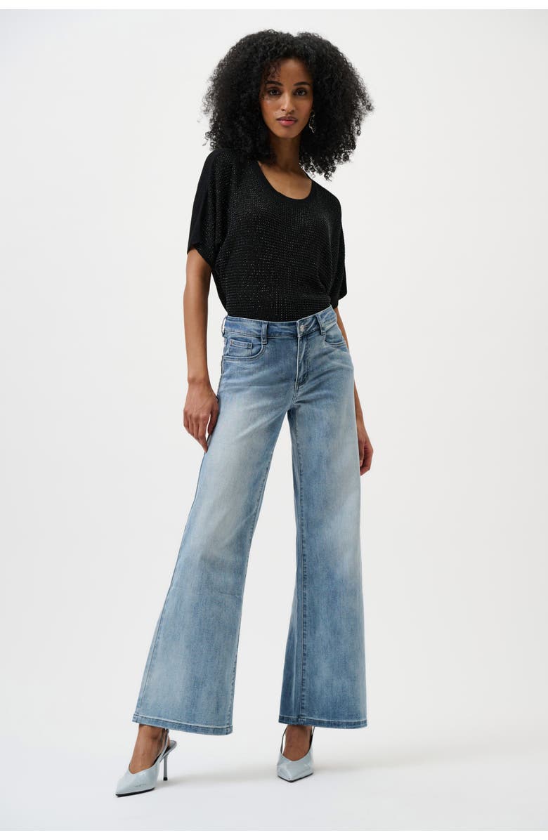 JOSEPH RIBKOFF Goldie | Classic Wide-Leg Stretch Jeans, Alternate, color, Light Blue Denim