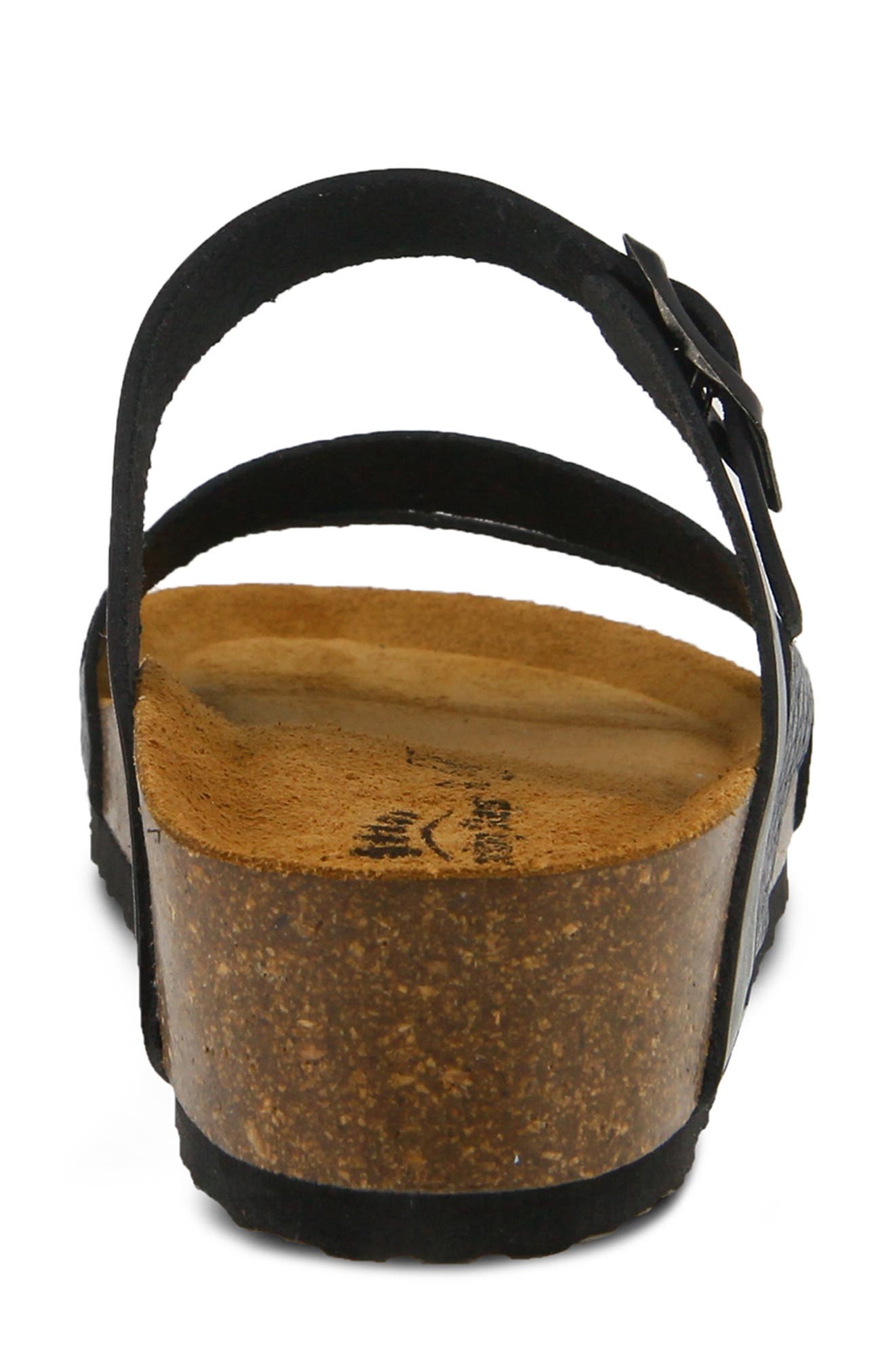 Flossie Slide Sandal, Alternate, color, BLACK/ BLACK LEATHER