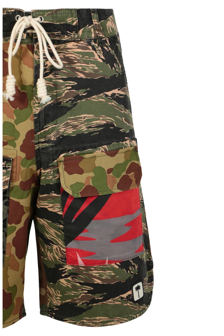 Mixed Print Cotton Shorts, Alternate, color, GREEN MULTI