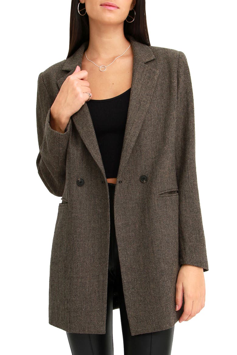 Kensington Oversize Double Breasted Wool Blend Coat, Alternate, color, BROWN