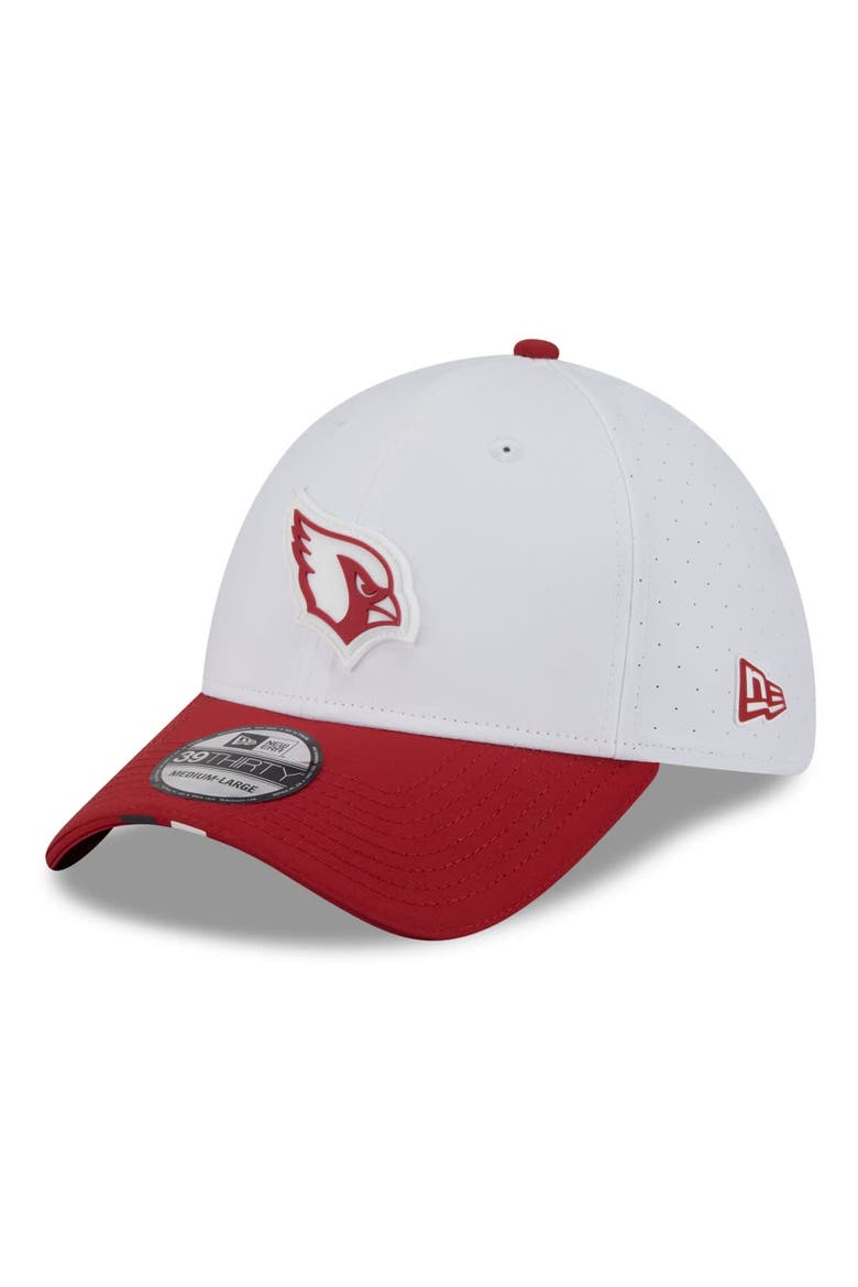 Men's New Era  White/Cardinal Arizona Cardinals 2025 NFL Training Camp 39THIRTY Flex Hat, Alternate, color, White