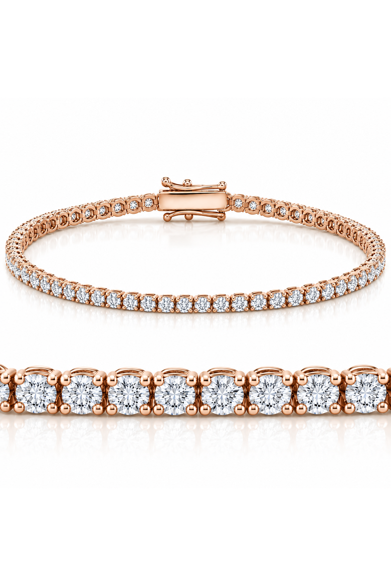 4 Ct Diamond Tennis Bracelet 14k White, Yellow, Or Gold Lab Grown 7", Main, color, 14k Rose Gold