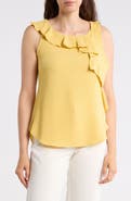 Renee C Ruffle Sleeveless Top
