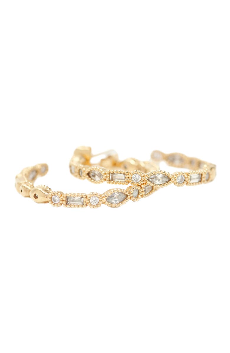maje Diamanté-embellished large hoop earrings, Alternate, color, Gold