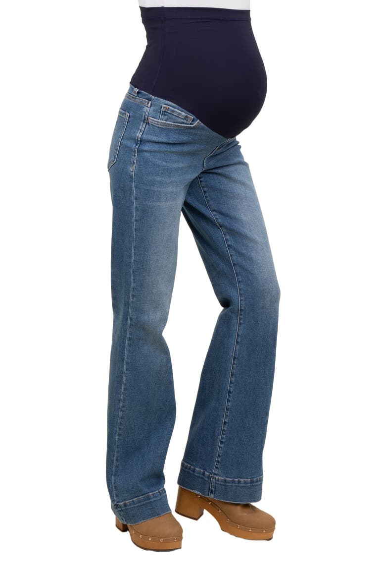 Wide Hem Flare Maternity Jeans, Alternate, color, Blue