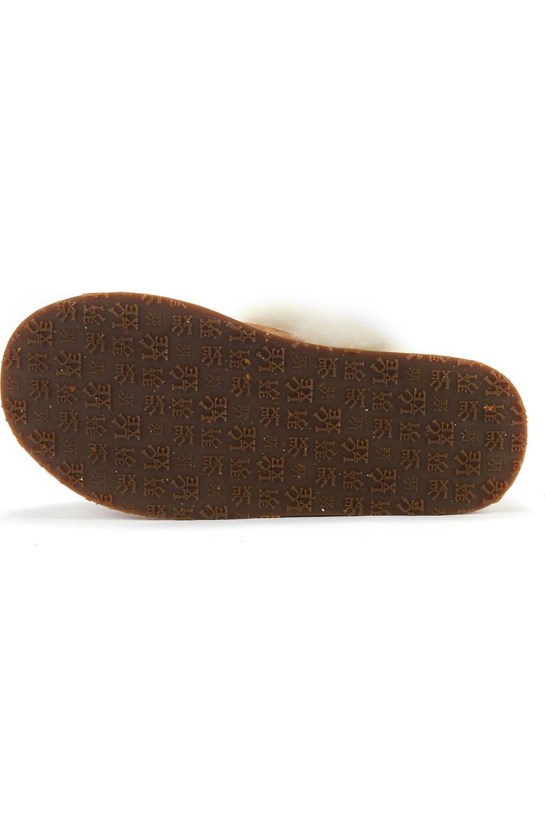 Australia Luxe Collective Genuine Shearling Platform Mule Slipper, Alternate, color, Chestnut