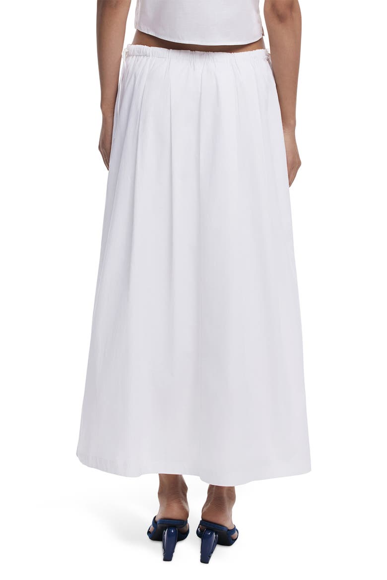 Embroidered Drawstring Cotton Maxi Skirt, Alternate, color, WHITE