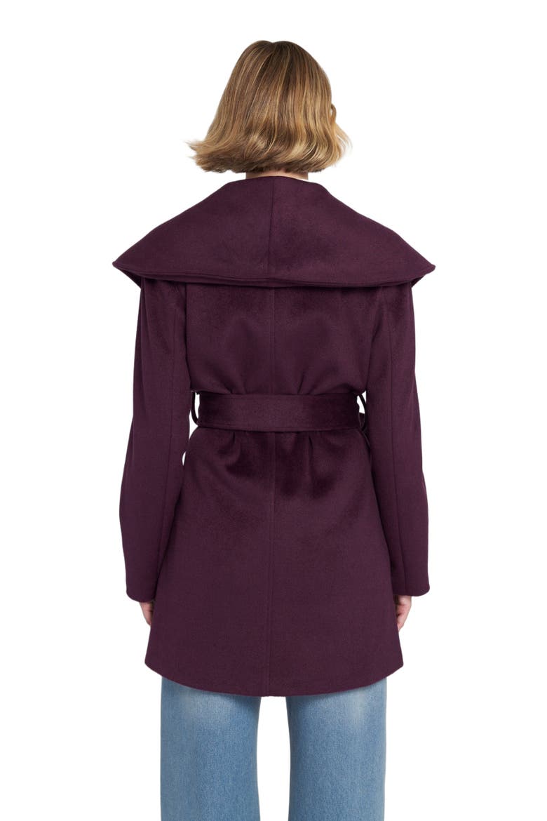 Melton Wrap Coat Belted/Wrap, Alternate, color, Wine