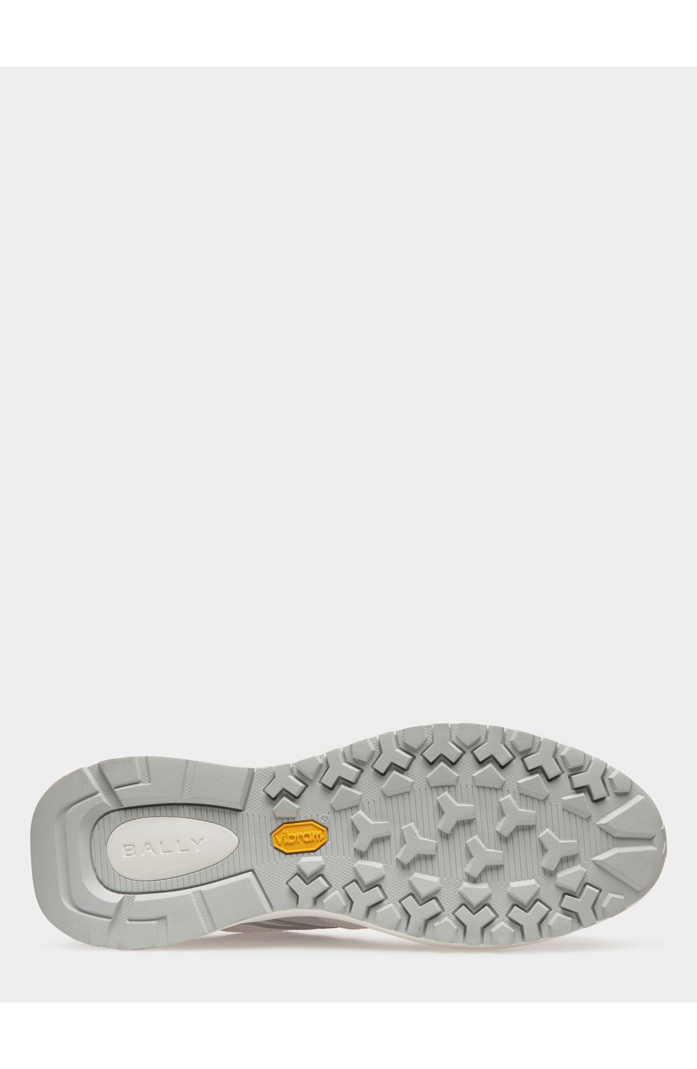 Bally Outline Sneaker In Leather And Nylon, Alternate, color, White