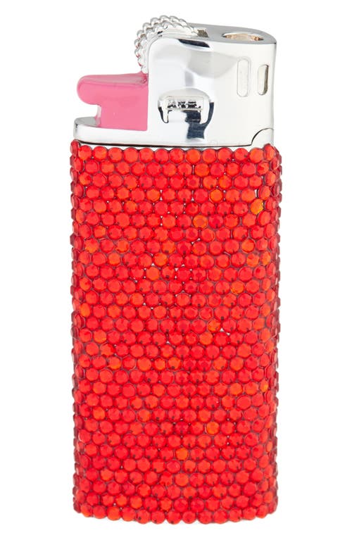Shop Judith Leiber Got A Light? Crystal Embellished Flame Miniature In Silver Light Siam