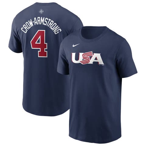 Men's Nike Pete Crow-Armstrong Navy USA Baseball 2026 World Baseball Classic Name & Number T-Shirt