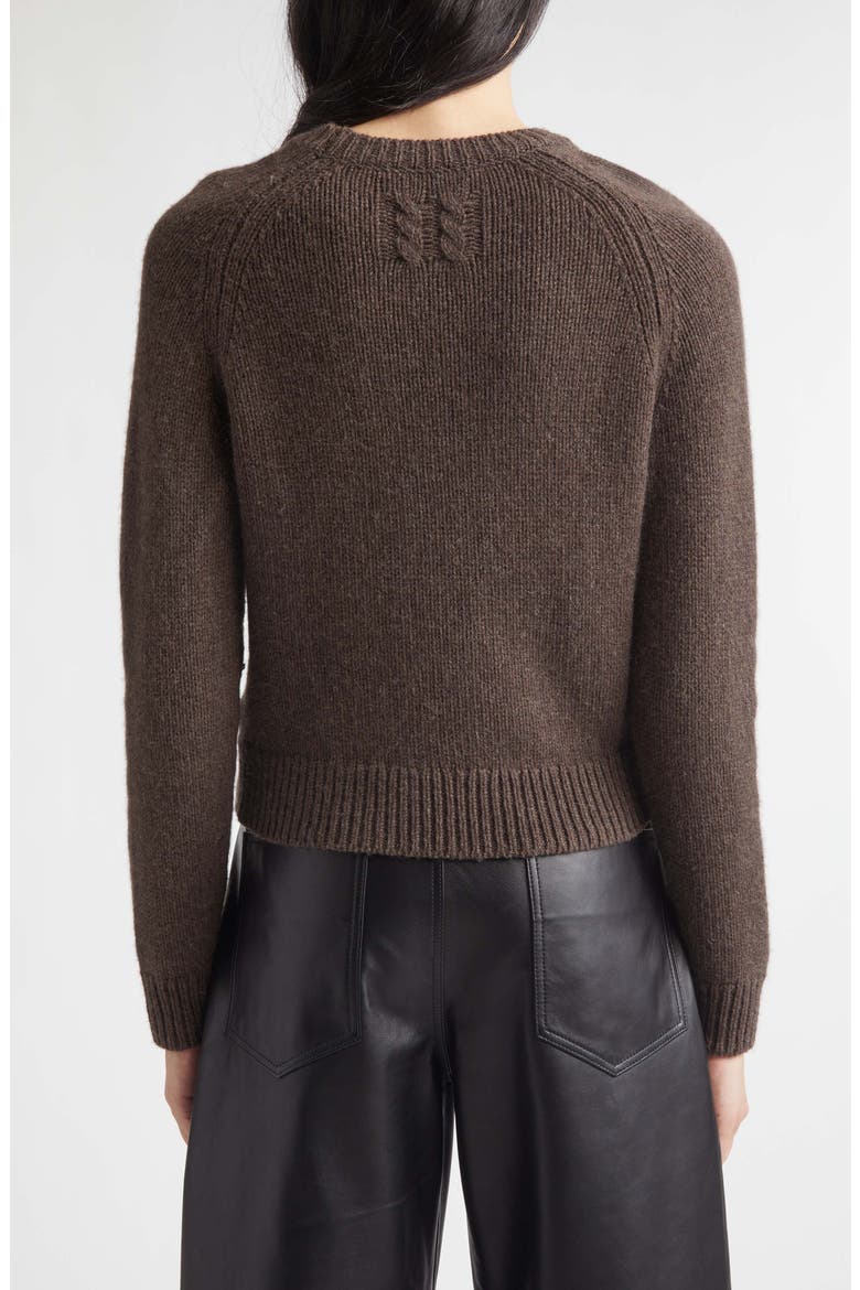 Laurel Crewneck Cashmere & Virgin Wool Sweater, Alternate, color, WALNUT HEATHER