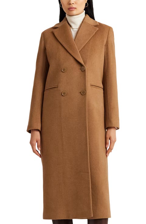 Wool Blend Double Breasted Coat