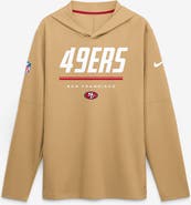 Nike Men's Nike Gold San Francisco 49ers Sideline Game On Lightweight Long Sleeve Hooded Dri-FIT Top