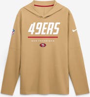 Nike Men's Nike Gold San Francisco 49ers Sideline Game On Lightweight Long Sleeve Hooded Dri-FIT Top