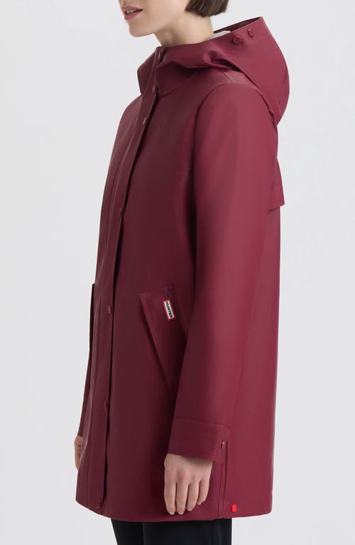 Hunter Acacia Waterproof Rubberized Raincoat In Red