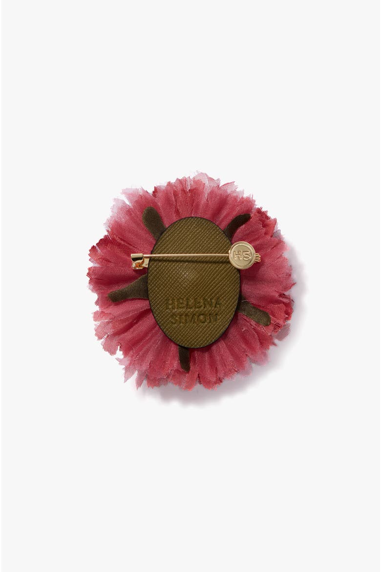 The Dark Pink Carnation Floral Brooch, Alternate, color, Dark Pink
