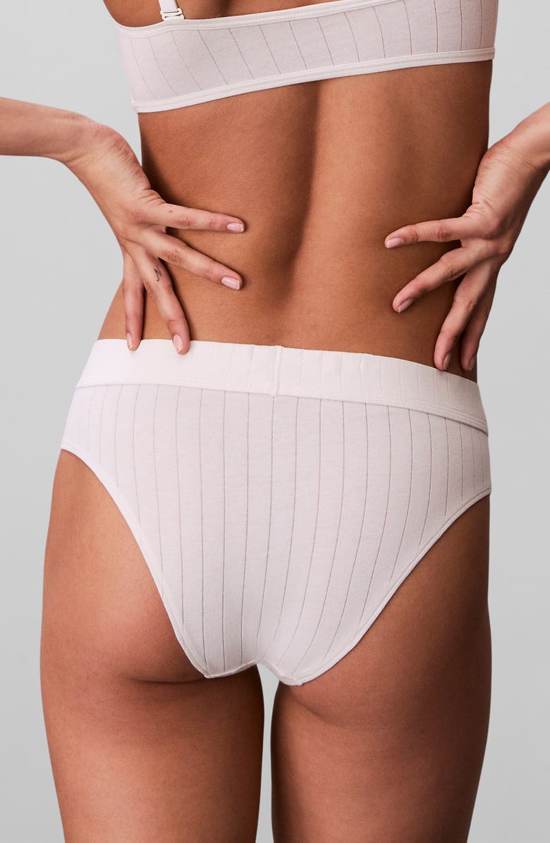 Calvin Klein Heritage Classic Cotton Rib Bikini, Alternate, color, Tofu