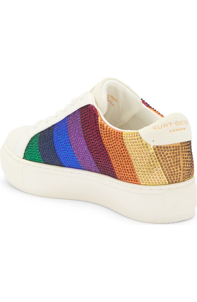 Kurt Geiger London Laney Crystal Stripe Platform Sneaker, Alternate, color, White Multi