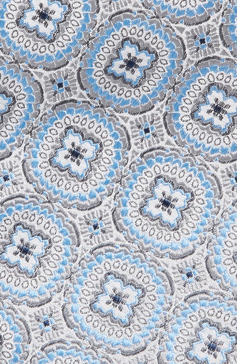 Nordstrom Medallion Silk Tie, Alternate, color, Silver