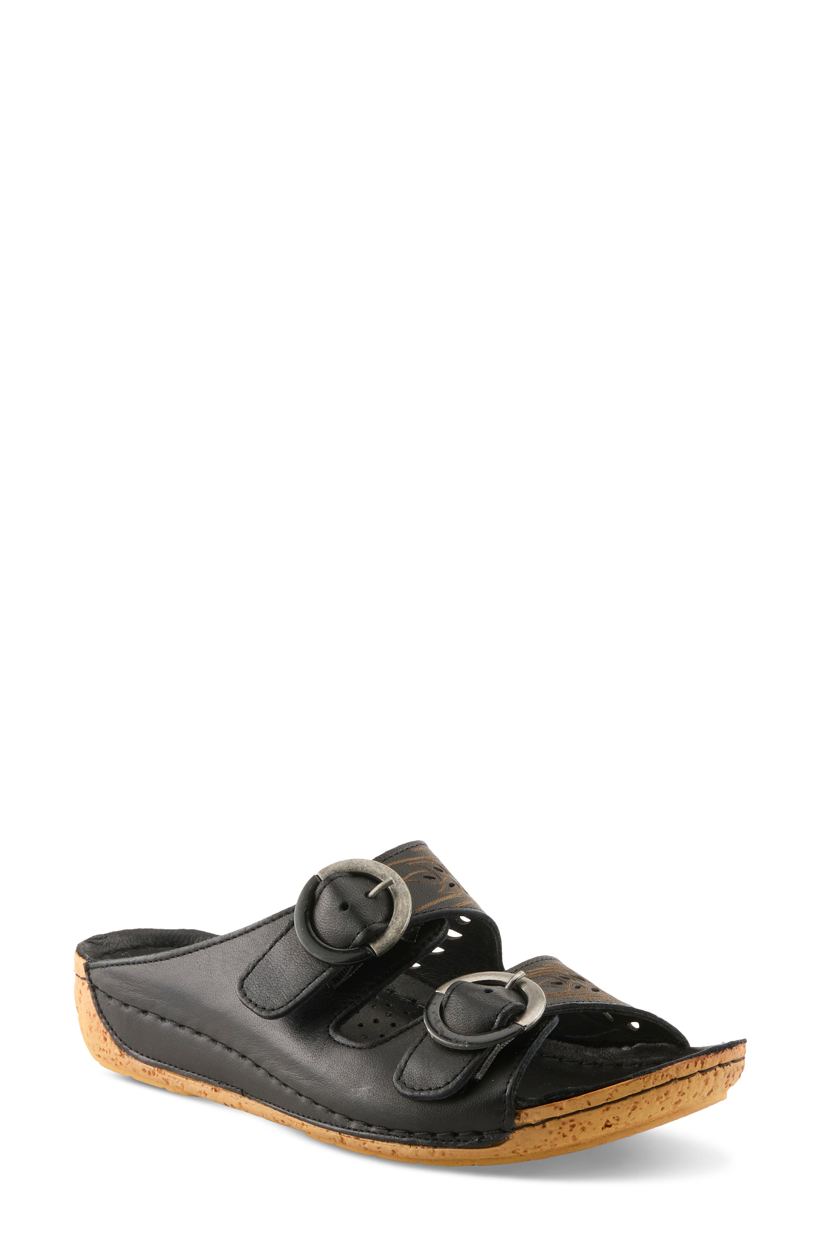 Spring Step Gelatia Two-Strap Sandal, Main, color, Black
