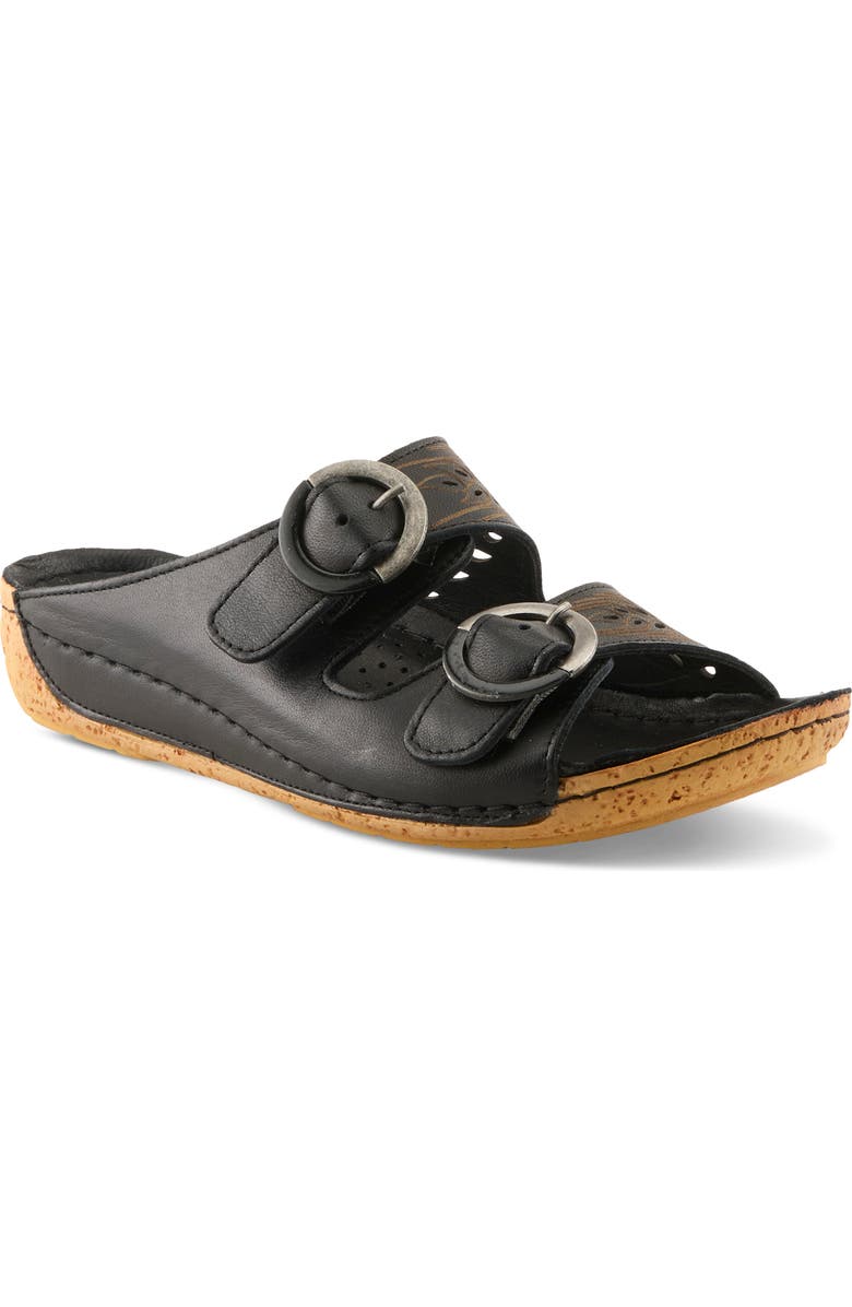 Spring Step Gelatia Two-Strap Sandal, Main, color, Black