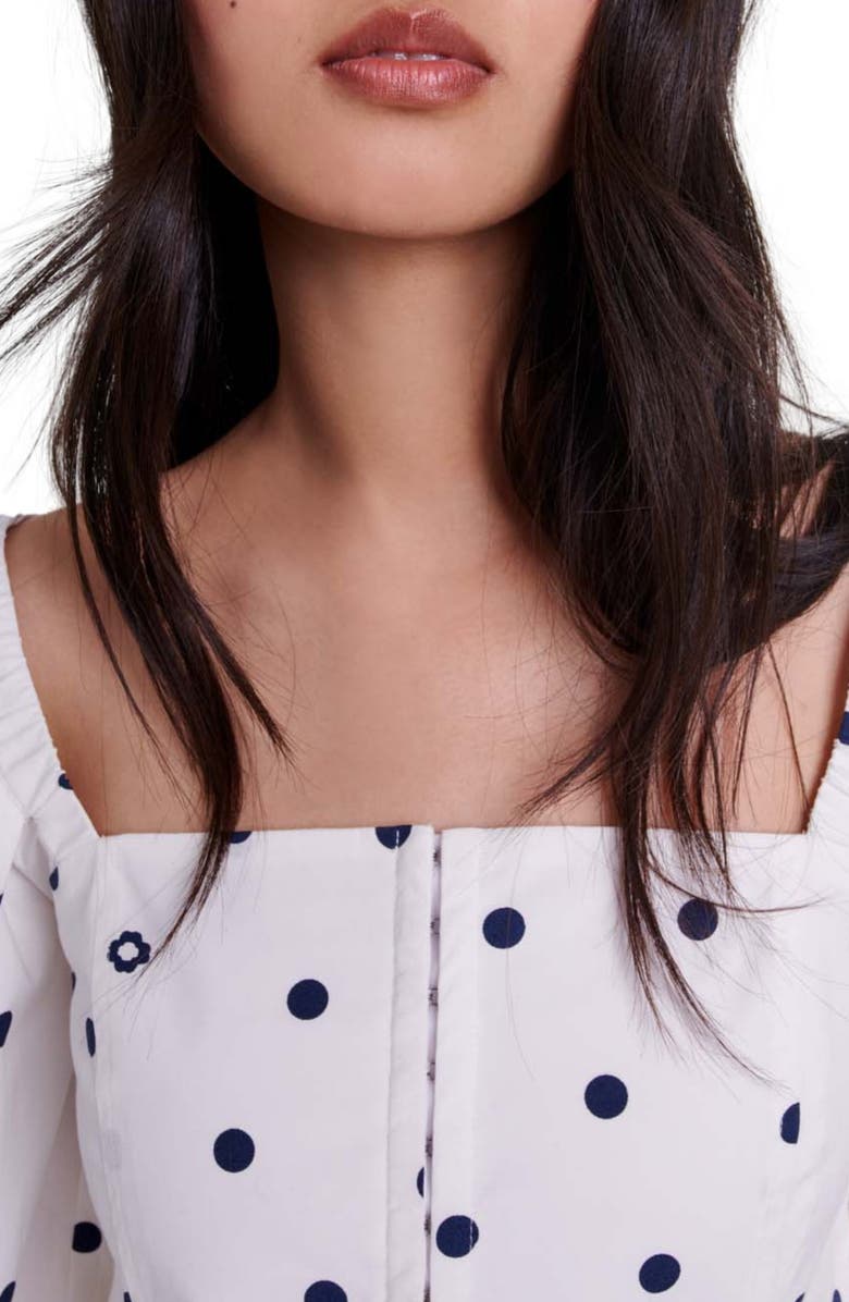 maje Puff-sleeved top, Alternate, color, 