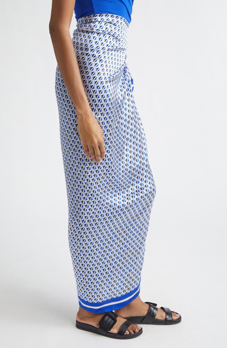 Max Mara Beach Foam Geo Print Silk Scarf, Alternate, color, Navy