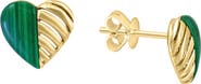 EFFY Malachite Heart Stud Earrings