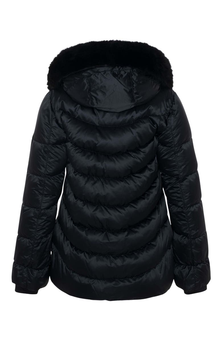 GORSKI Apres-Ski Jacket With Detachable Hood Trim, Alternate, color, Black/Black