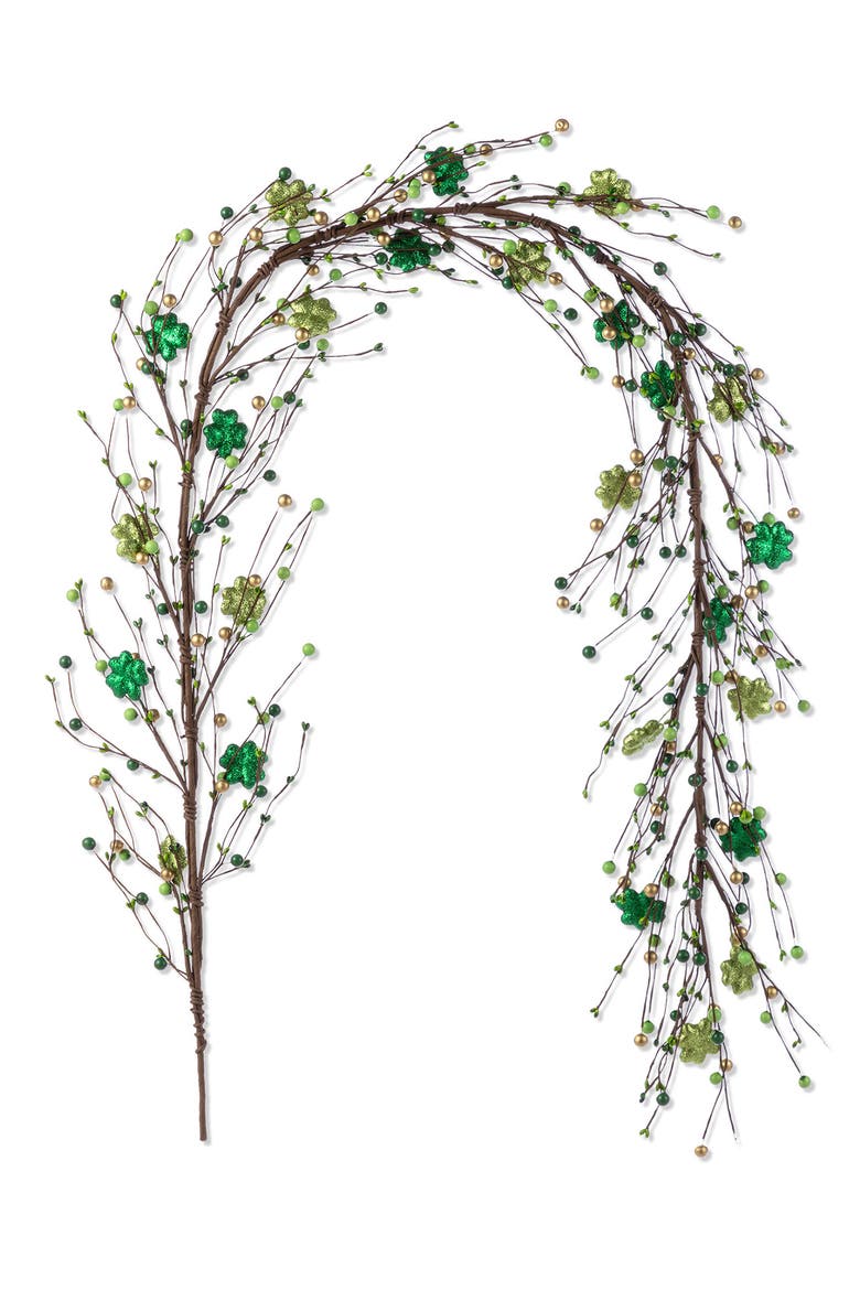 72"L St. Patrick's Shamrock Garland, Main, color, Green