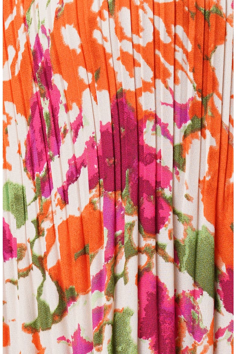Pleated Tie Neck Short Sleeve Top, Alternate, color, PAULA WARM