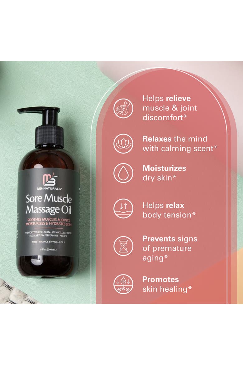 Sore Muscle Massage Oil, 8fl oz, Alternate, color, None