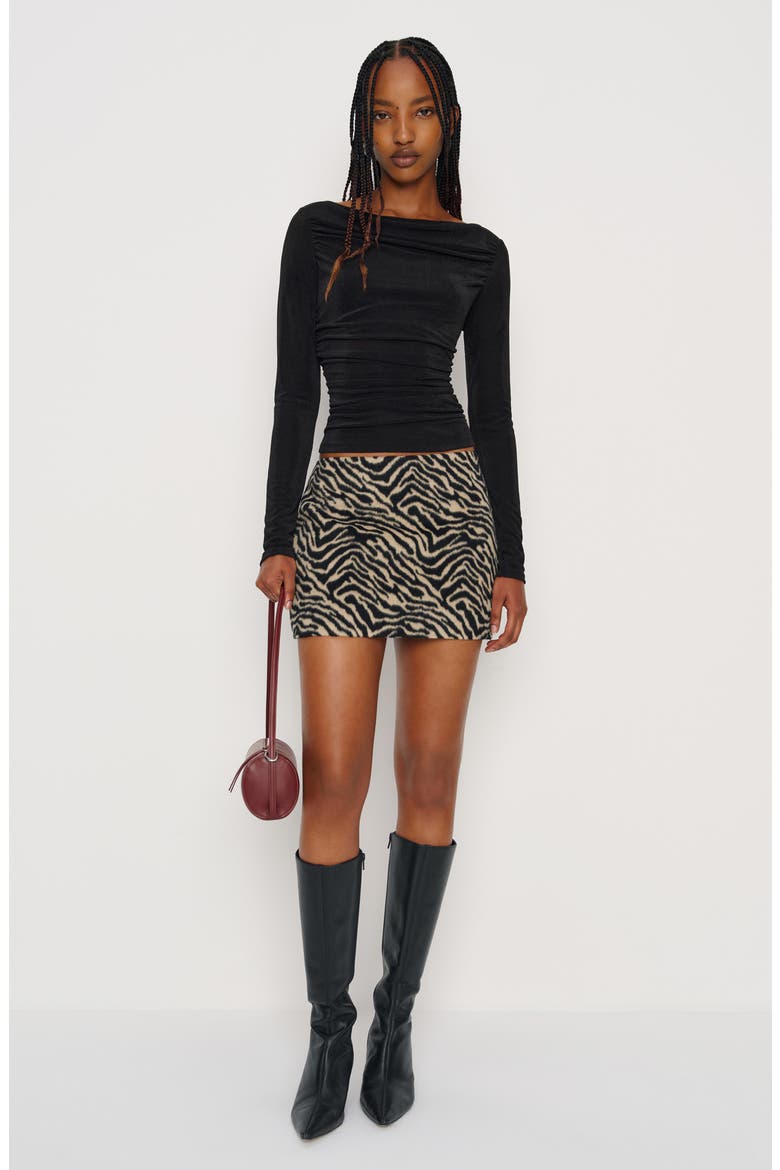 Berlin Ruched Knit Top, Alternate, color, BLACK
