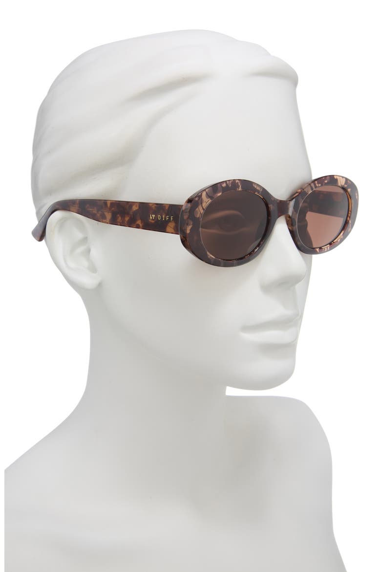 Delaney 52mm Oval Sunglasses, Alternate, color, CARAMEL TORTOISE BROWN
